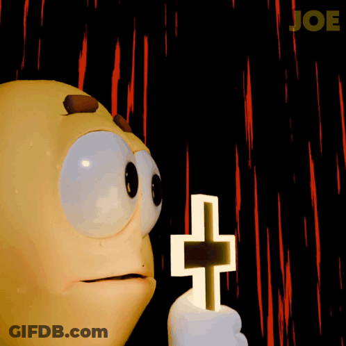 Cartoon Character Holding Cross Joe GIF