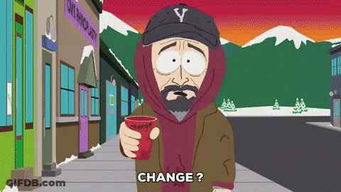 Cartoon Character Holding Cup Saying Change GIF