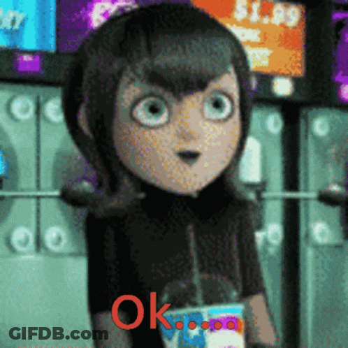 Cartoon Character Holding Drink Saying OK GIF