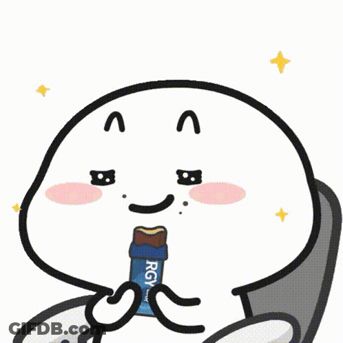 Cartoon Character Holding Energy Drink Bar GIF
