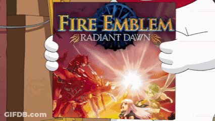 Cartoon Character Holding Fire Emblem Radiant Dawn Album GIF