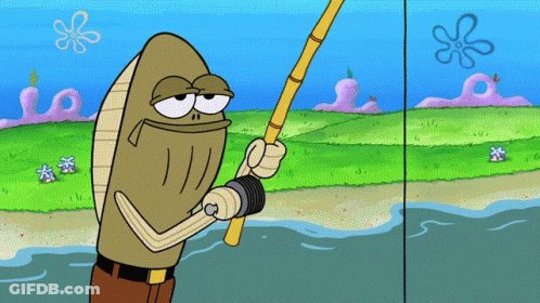 Cartoon Character Holding Fishing Rod GIF