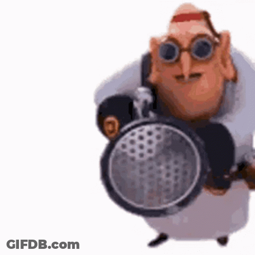 Cartoon Character Holding Flashlight And Golf Ball GIF
