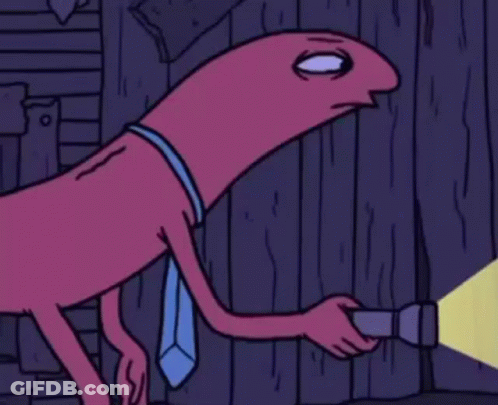 Cartoon Character Holding Flashlight GIF