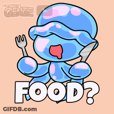 Cartoon Character Holding Fork And Knife GIF