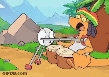 Cartoon Character Holding G Device GIF