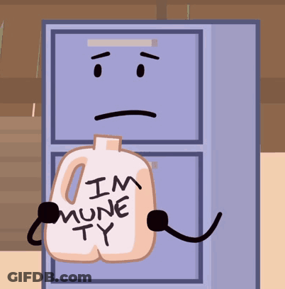 Cartoon Character Holding Gallon Saying I'm Mune Ty GIF