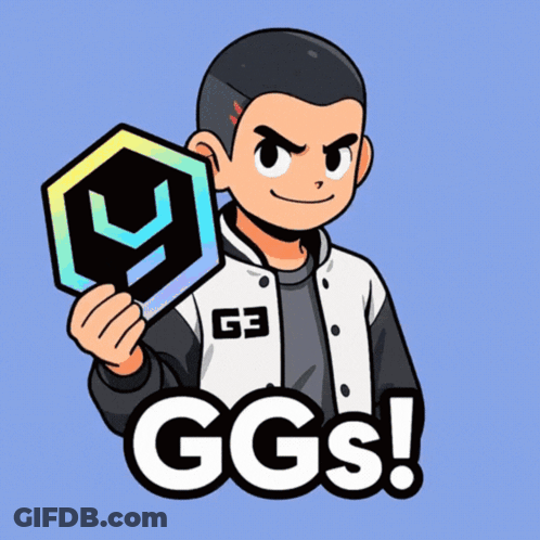 Cartoon Character Holding GGS Badge GIF