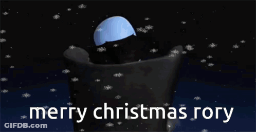 Cartoon Character Holding Gift Merry Christmas Rory GIF
