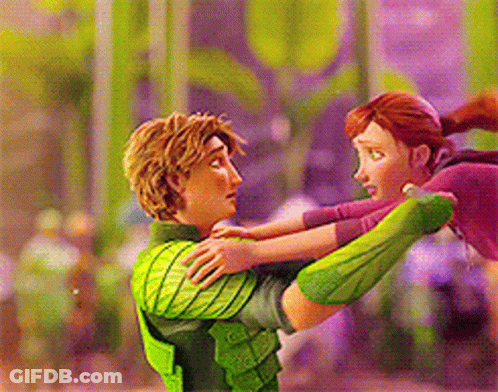 Cartoon Character Holding Girl GIF