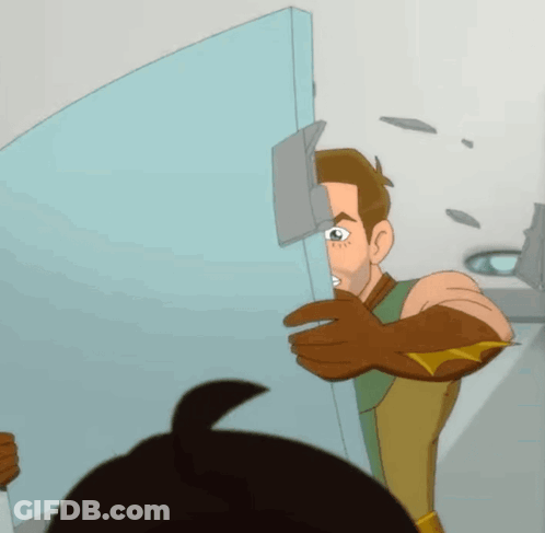 Cartoon Character Holding Glass GIF