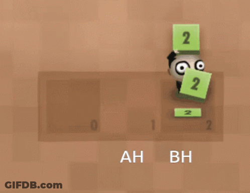Cartoon Character Holding Green Block Number 2 GIF