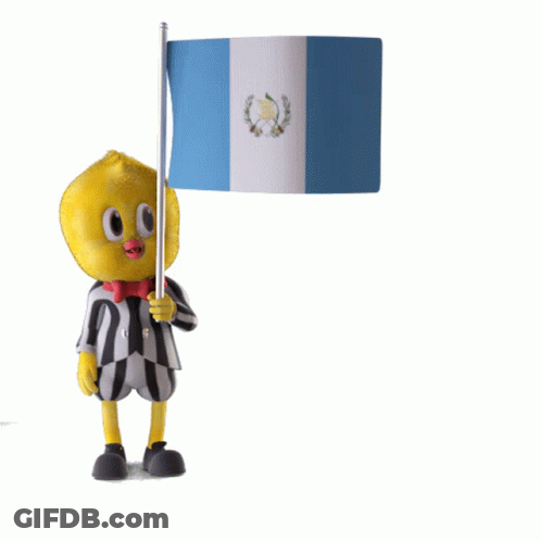 Cartoon Character Holding Guatemala Flag GIF