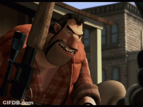 Cartoon Character Holding Gun And Rifle GIF