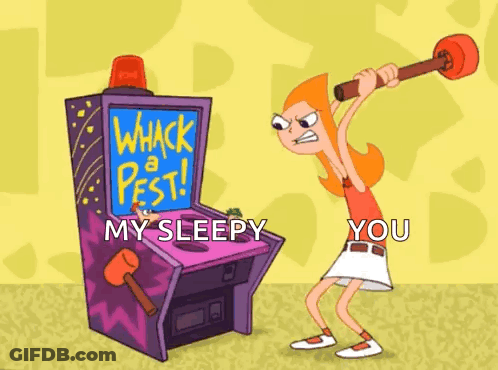 Cartoon Character Holding Hammer In Front Of Arcade Machine Saying Whack A Pest GIF