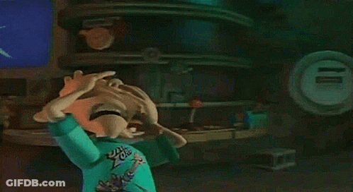 Cartoon Character Holding Head GIF