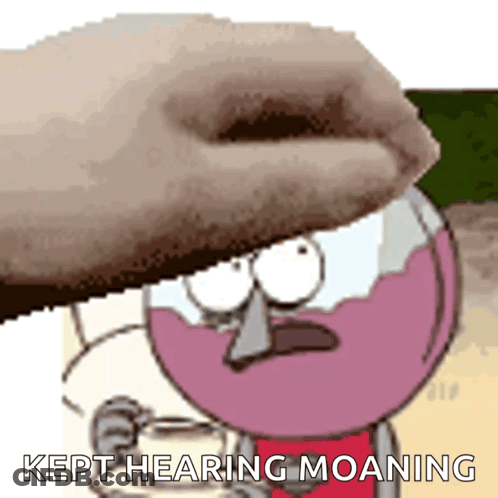 Cartoon Character Holding Head With Moaning GIF