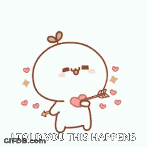 Cartoon Character Holding Heart In Mouth GIF