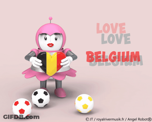 Cartoon Character Holding Heart Love Love Belgium GIF