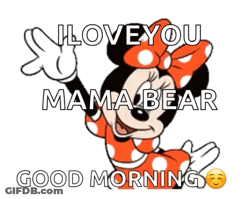 Cartoon Character Holding Heart Momma Love You Good Morning GIF
