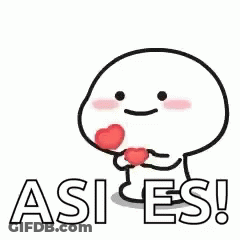 Cartoon Character Holding Heart Saying Asi Es! GIF