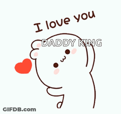 Cartoon Character Holding Heart Saying I Love You Daddy King GIF
