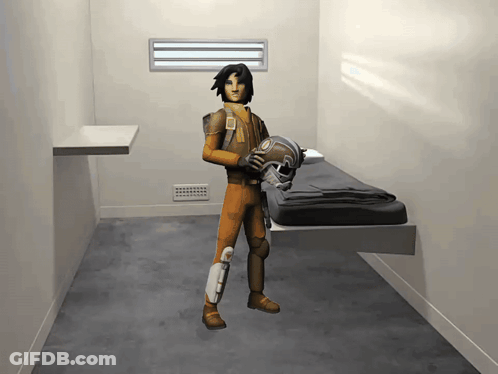 Cartoon Character Holding Helmet GIF