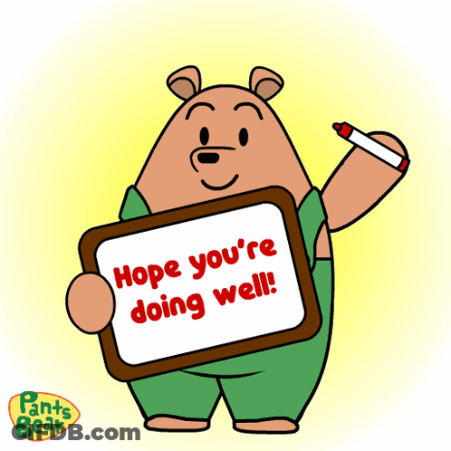 Cartoon Character Holding Hope Sign GIF