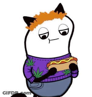 Cartoon Character Holding Hot Dog GIF