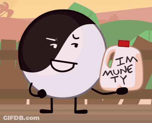 Cartoon Character Holding I'm Mune Ty Bottle GIF