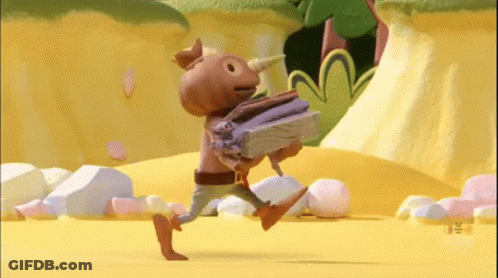 Cartoon Character Holding Ice Cream Cone GIF