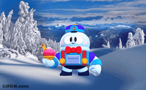 Cartoon Character Holding Ice Cream Cone GIF