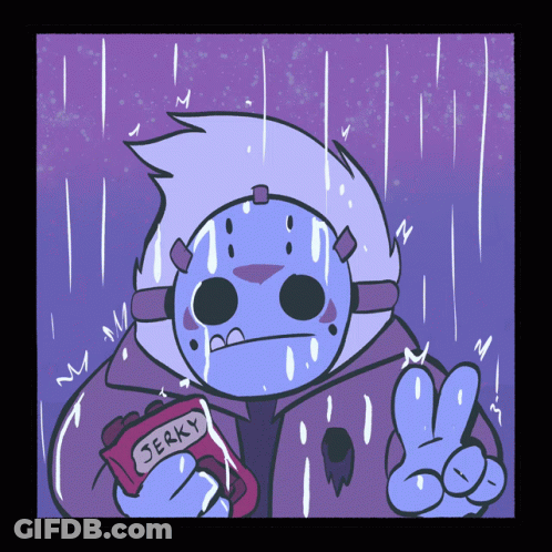 Cartoon Character Holding Jerky GIF