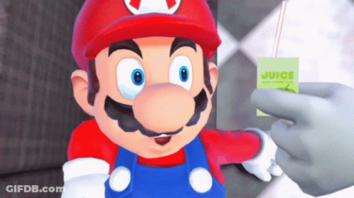 Cartoon Character Holding Juice Packet GIF