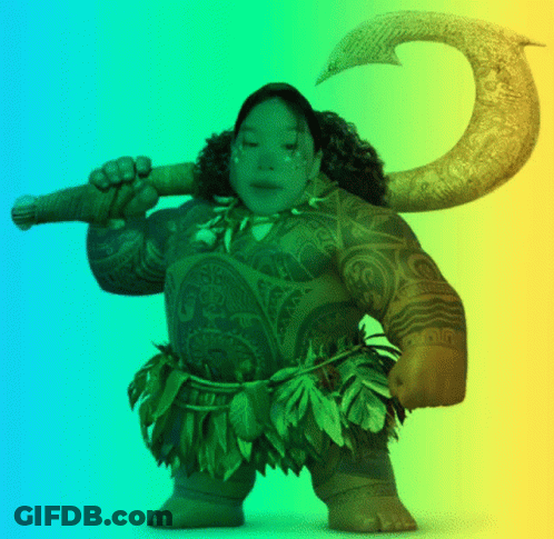 Cartoon Character Holding Large Hook On Shoulder GIF