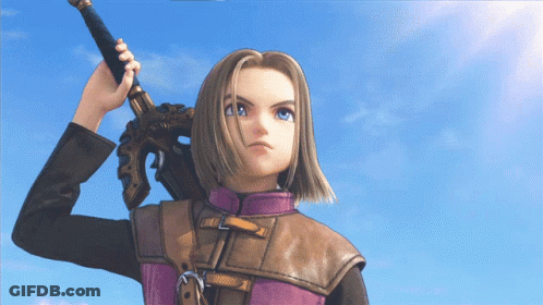 Cartoon Character Holding Large Sword GIF