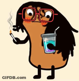 Cartoon Character Holding Lighter And Water GIF