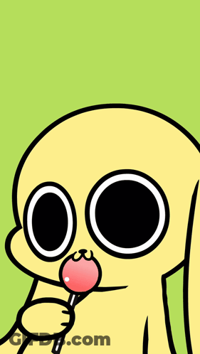 Cartoon Character Holding Lollipop Says You're Crazy GIF