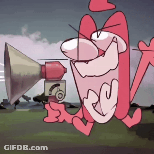 Cartoon Character Holding Megaphone GIF