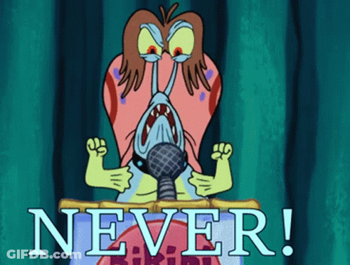 Cartoon Character Holding Microphone Never GIF