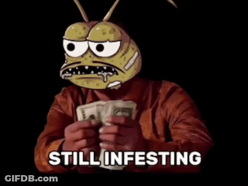 Cartoon Character Holding Money Still Infesting GIF