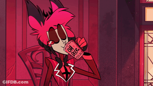 Cartoon Character Holding Oh Deer Cup GIF