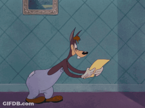 Cartoon Character Holding Paper GIF