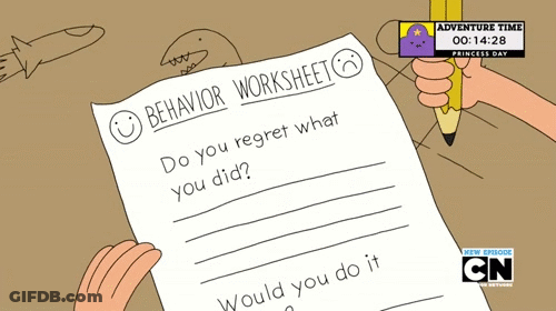Cartoon Character Holding Pencil Nah Worksheet GIF