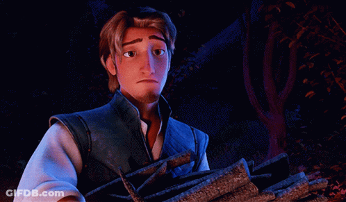 Cartoon Character Holding Pile Of Logs GIF