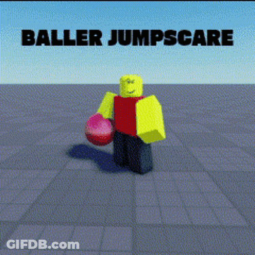 Cartoon Character Holding Pink Ball Baller Jumpscare GIF