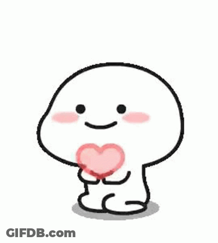 Cartoon Character Holding Pink Heart GIF