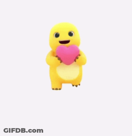 Cartoon Character Holding Pink Heart GIF