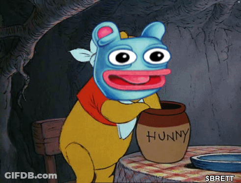 Cartoon Character Holding Pot Of Honey GIF