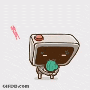 Cartoon Character Holding Potted Cactus GIF
